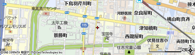京都府京都市伏見区上神泉苑町周辺の地図