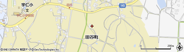 兵庫県加西市田谷町周辺の地図