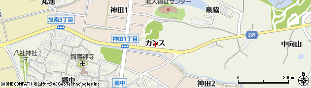 愛知県知多市金沢カンス周辺の地図