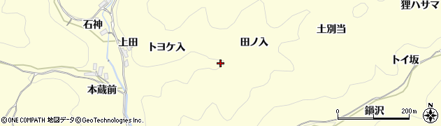 愛知県岡崎市蓬生町（田ノ入）周辺の地図
