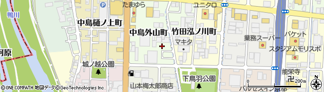 京都府京都市伏見区中島外山町周辺の地図