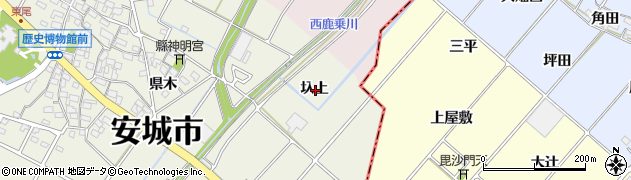 愛知県安城市安城町圦上周辺の地図