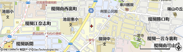 京都府京都市伏見区醍醐構口町周辺の地図