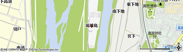 愛知県岡崎市八帖南町（琉球島）周辺の地図