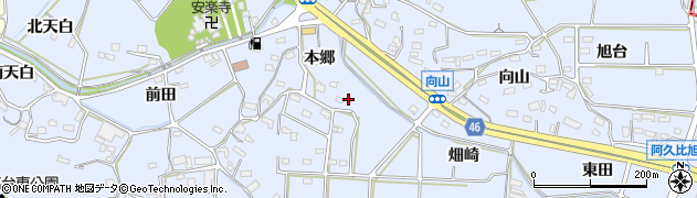 愛知県知多郡阿久比町板山本郷33周辺の地図