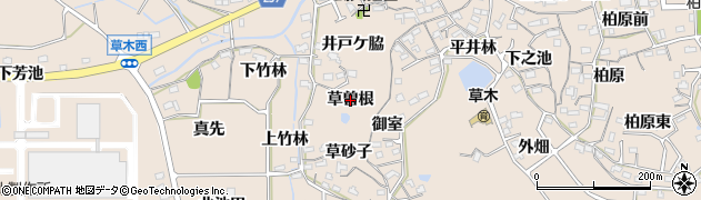 愛知県阿久比町（知多郡）草木（草曽根）周辺の地図