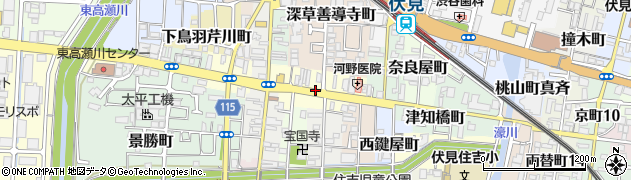京都府京都市伏見区菱屋町周辺の地図