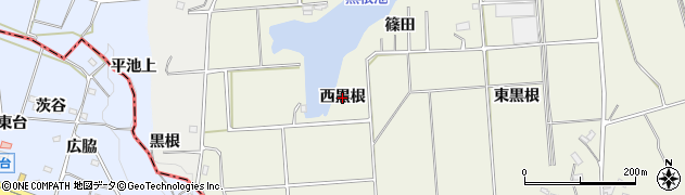愛知県東浦町（知多郡）藤江（西黒根）周辺の地図