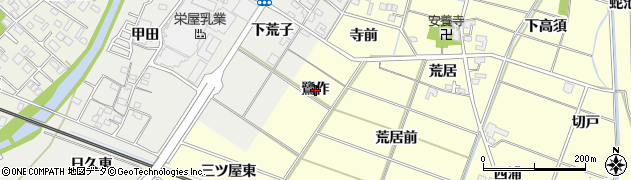 愛知県岡崎市渡町（鷺作）周辺の地図