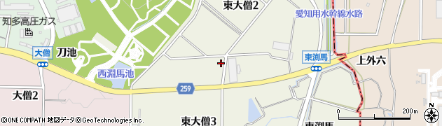 愛知県知多市東大僧周辺の地図