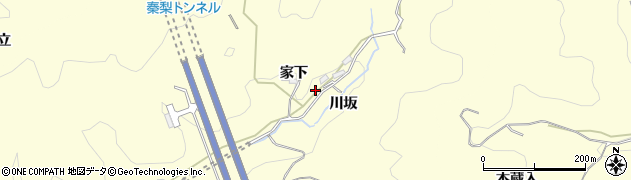 愛知県岡崎市茅原沢町（家下）周辺の地図
