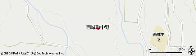 広島県庄原市西城町中野周辺の地図