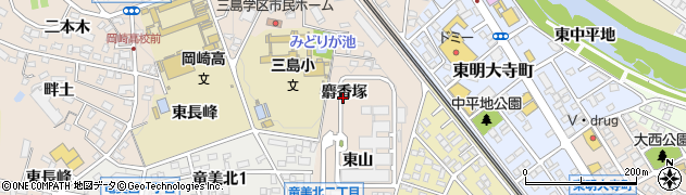 愛知県岡崎市明大寺町（麝香塚）周辺の地図