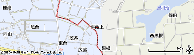 愛知県東浦町（知多郡）石浜（平池上）周辺の地図