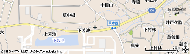 愛知県阿久比町（知多郡）草木（伯父ケ脇）周辺の地図