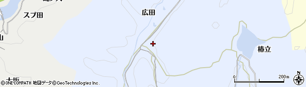 愛知県岡崎市小美町（広田）周辺の地図