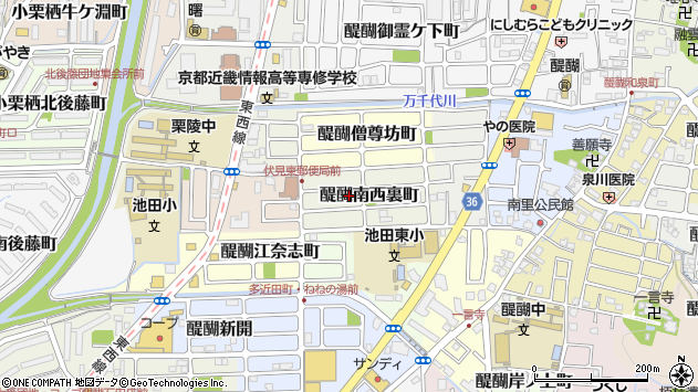 〒601-1356 京都府京都市伏見区醍醐南西裏町の地図