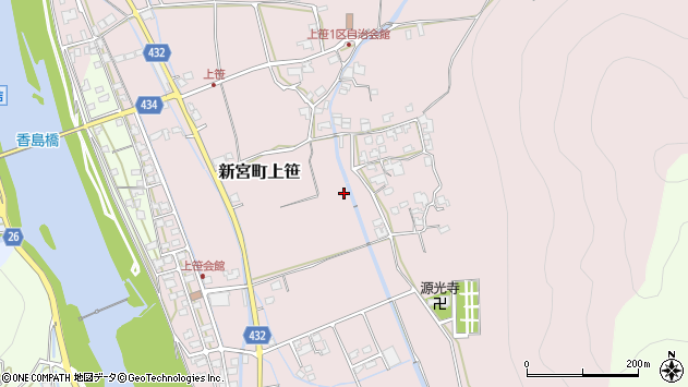 〒679-4303 兵庫県たつの市新宮町上笹の地図