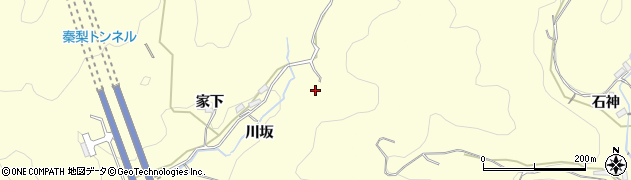 愛知県岡崎市茅原沢町（川坂）周辺の地図