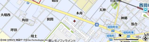 愛知県岡崎市昭和町木舟65周辺の地図