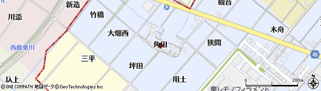 愛知県岡崎市昭和町（角田）周辺の地図