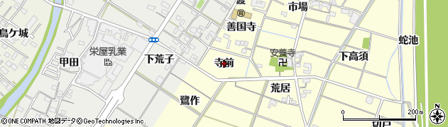 愛知県岡崎市渡町（寺前）周辺の地図