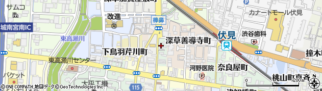 京都府京都市伏見区雁金町周辺の地図