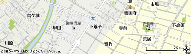 愛知県岡崎市筒針町（下荒子）周辺の地図