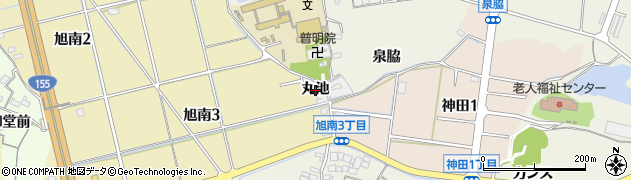 愛知県知多市金沢（丸池）周辺の地図
