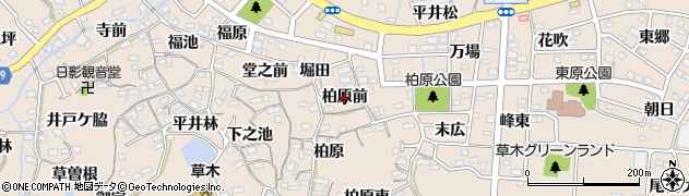 愛知県阿久比町（知多郡）草木（柏原前）周辺の地図