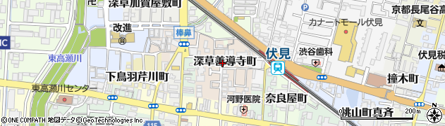 京都府京都市伏見区深草善導寺町周辺の地図