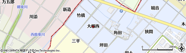 愛知県岡崎市昭和町（大畑西）周辺の地図