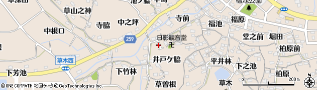 愛知県阿久比町（知多郡）草木（池田口）周辺の地図