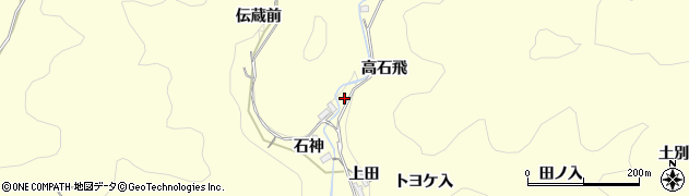 愛知県岡崎市蓬生町（高石飛）周辺の地図