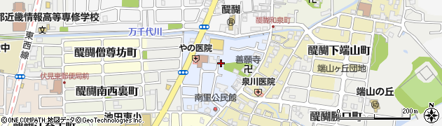 京都府京都市伏見区醍醐南里町周辺の地図