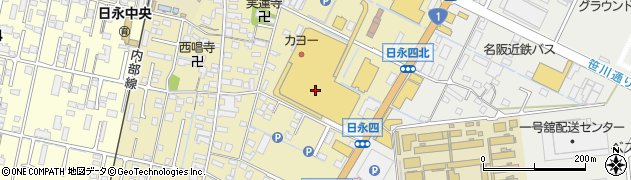 カヨーショッピングセンター　マキシプラザ・川スミ四日市・本店周辺の地図