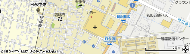 大垣共立銀行イオン日永店 ＡＴＭ周辺の地図