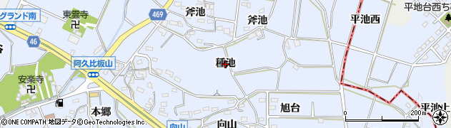 愛知県阿久比町（知多郡）板山（種池）周辺の地図