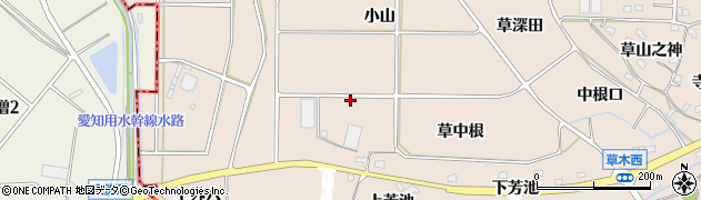 愛知県知多郡阿久比町草木草中根69周辺の地図