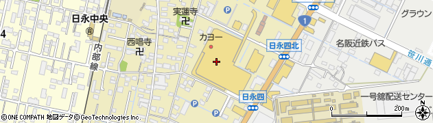 花の聖花園　日永カヨー店周辺の地図