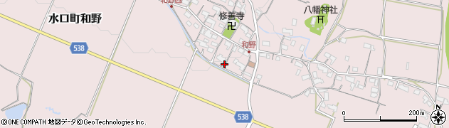 滋賀県甲賀市水口町和野周辺の地図