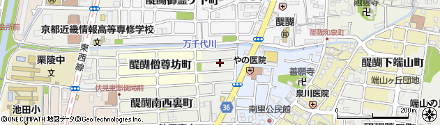 京都府京都市伏見区醍醐御園尾町周辺の地図