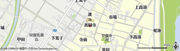 愛知県岡崎市渡町（善国寺）周辺の地図