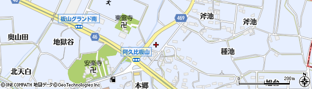 愛知県阿久比町（知多郡）板山（北反田）周辺の地図