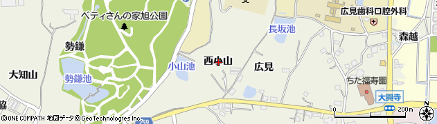 愛知県知多市金沢西小山周辺の地図
