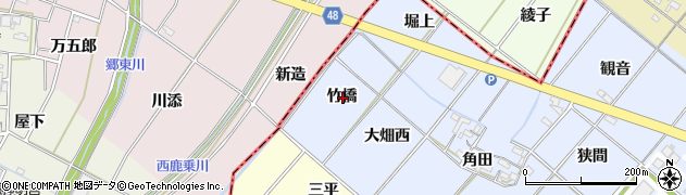 愛知県岡崎市昭和町竹橋周辺の地図