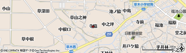 愛知県阿久比町（知多郡）草木（寺脇）周辺の地図