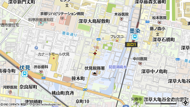 〒612-0083 京都府京都市伏見区西桝屋町の地図