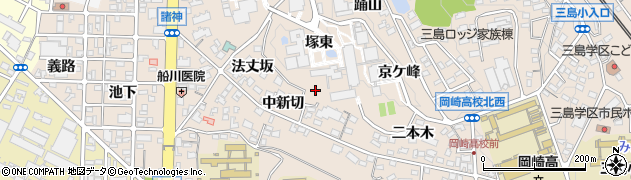 愛知県岡崎市明大寺町塚東周辺の地図