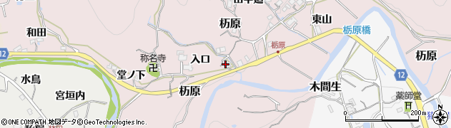 兵庫県川辺郡猪名川町杤原入口周辺の地図